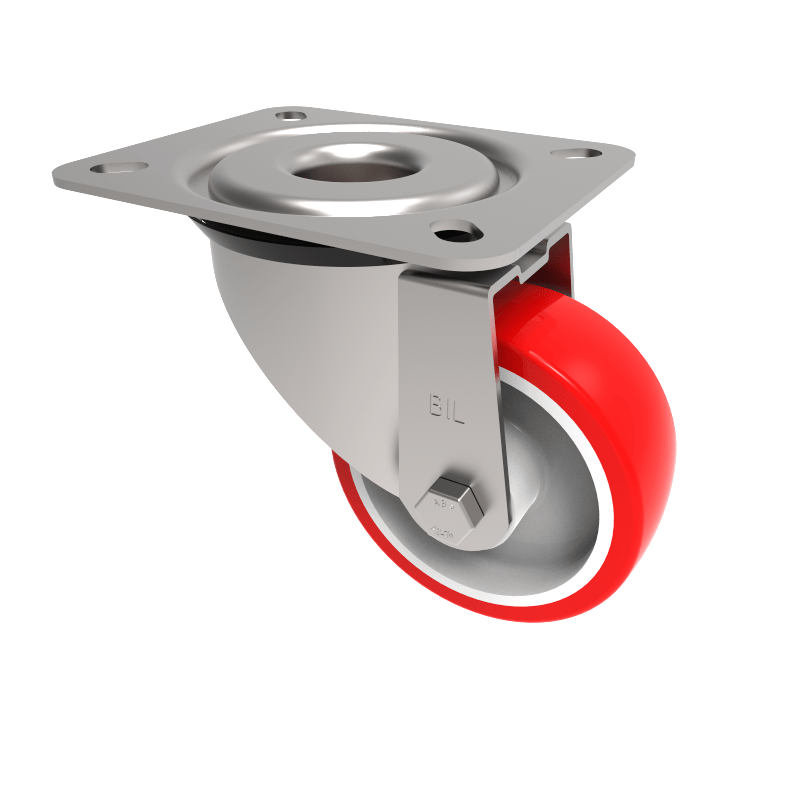 Polyurethane Nylon Plate Swivel Castor 80mm 150kg Load
