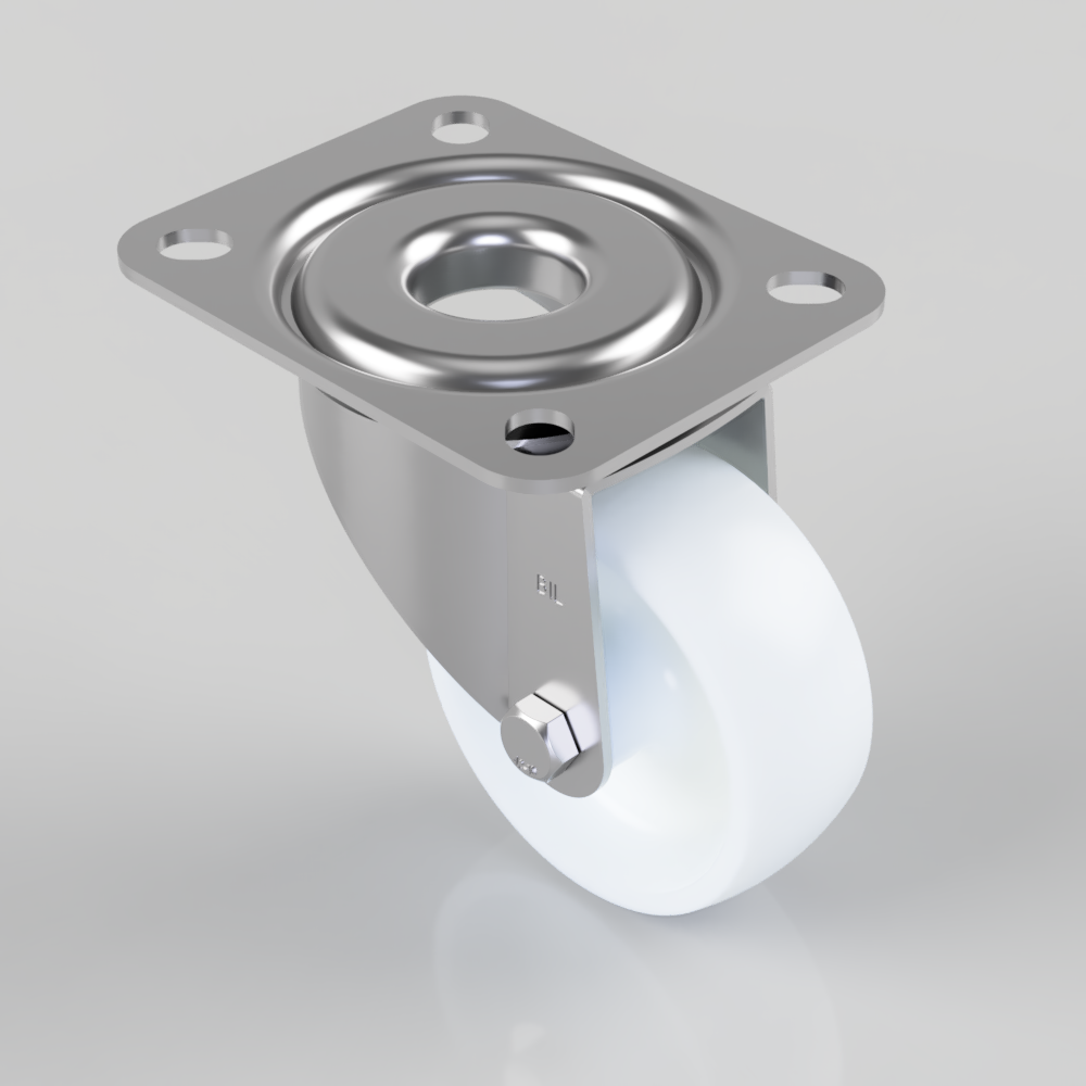 Nylon Plate Swivel Castor 80mm 150kg Load