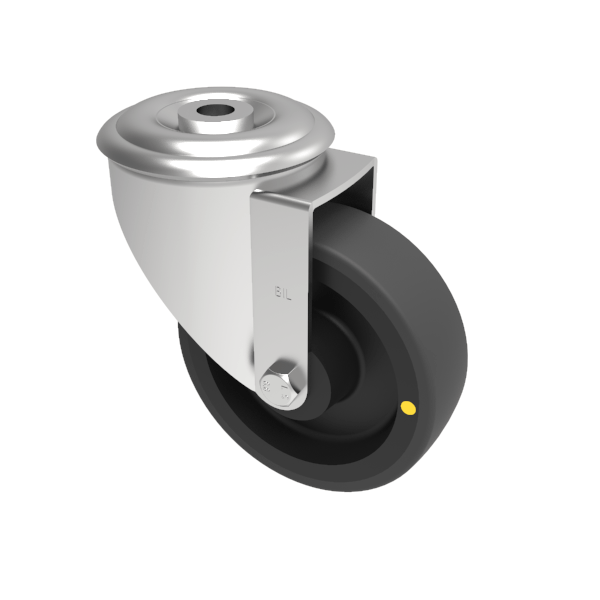 Electrically Conductive Polyurethane Nylon Swivel Castor Bolthole 100mm 110kg