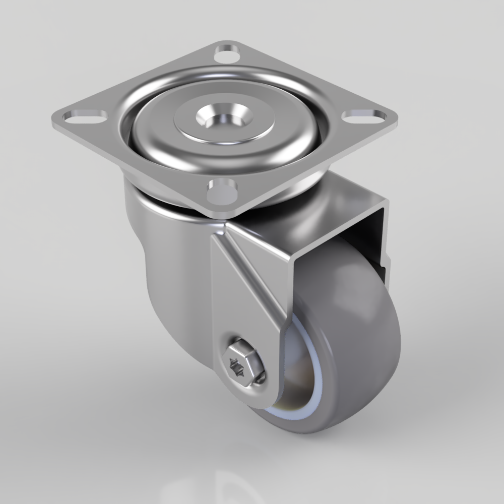 Rubber Swivel Castor Plate 50mm 50kg