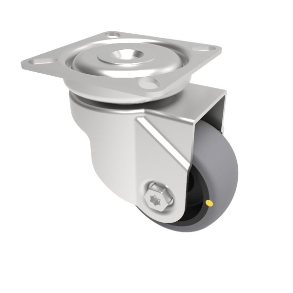 Electrically Conductive Rubber Plate Swivel Castor 50mm 50kg Load