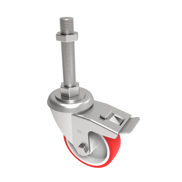 Polyurethane Swivel Castor Brake 100mm 250kg Load
