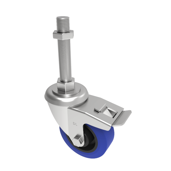Rubber Swivel Castor Brake 125mm 250kg Load