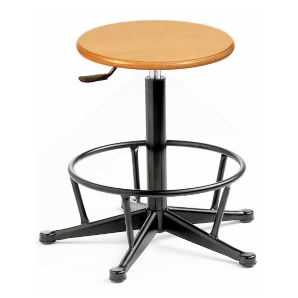 Wooden Stool with Fixed Foot Ring