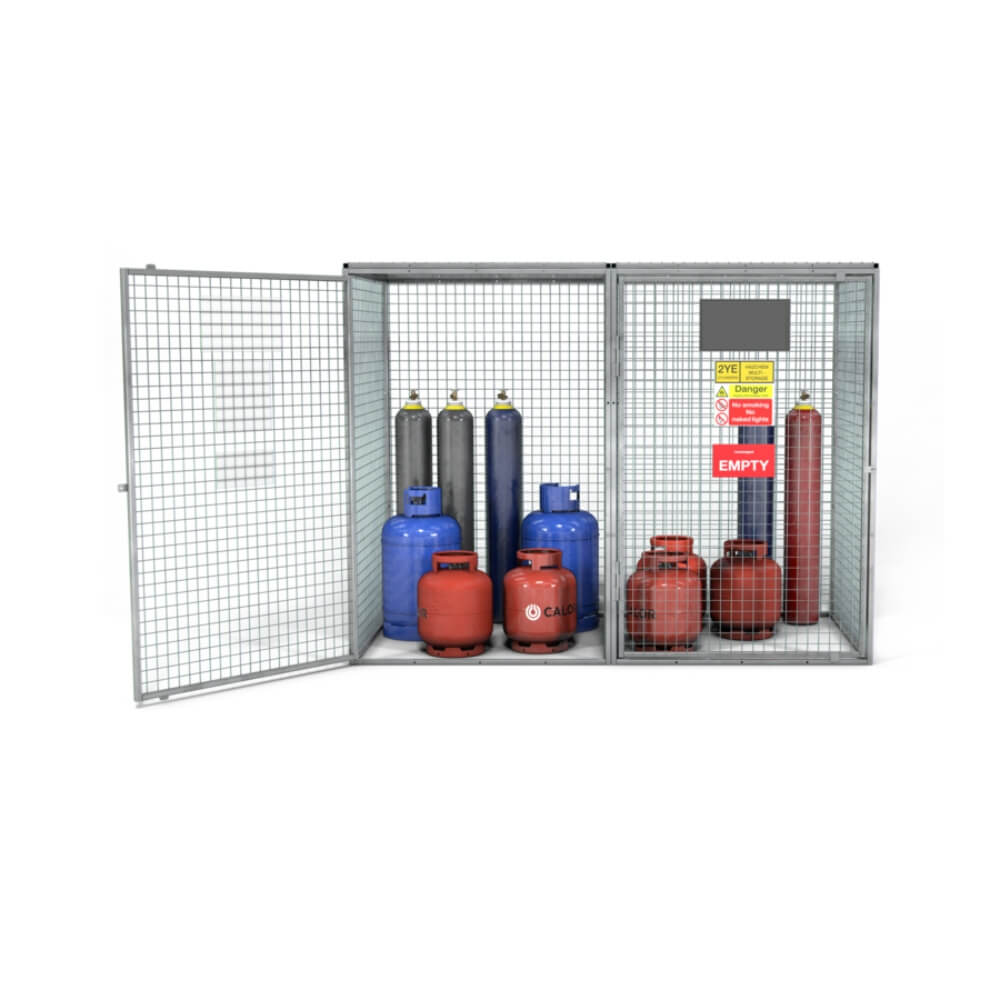 Security Cage with Dual Compartment - 2400 x 1275 x 1830mm (WxDxH)