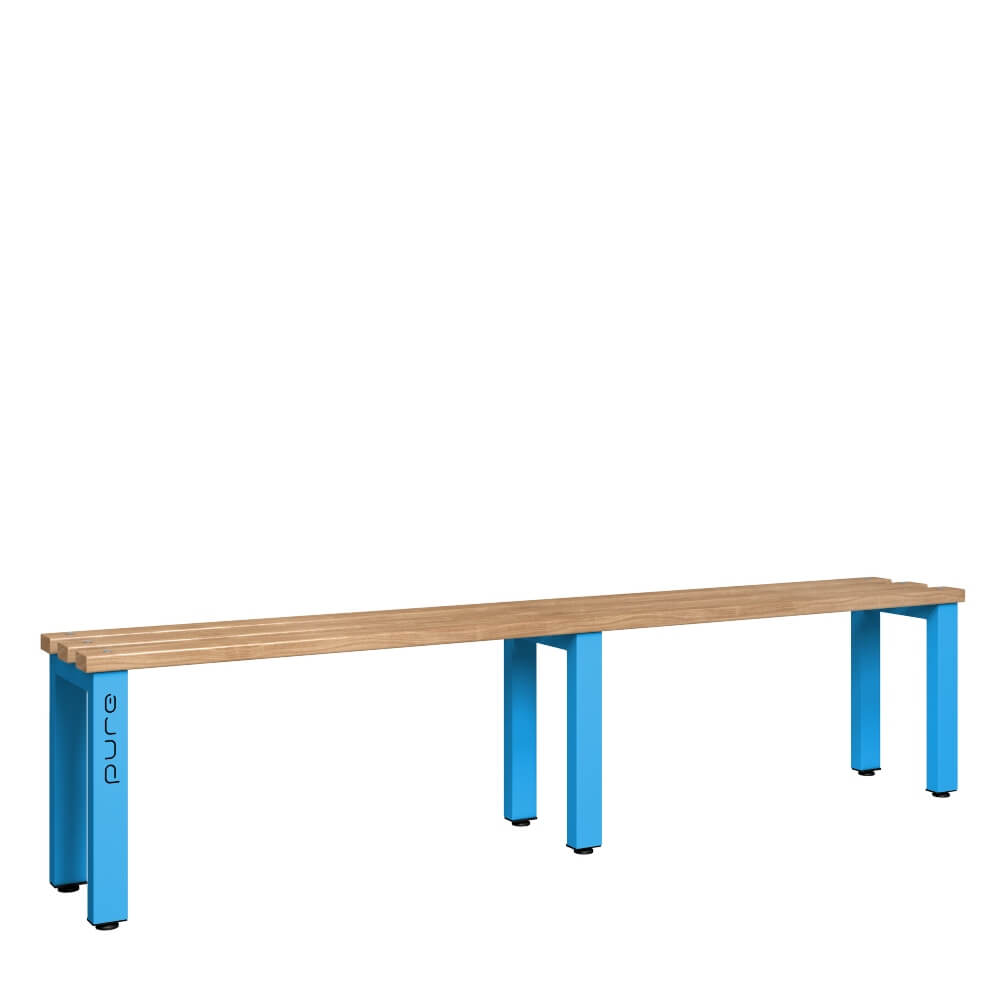 Single Sided Bench 2000mm with Wooden Slats