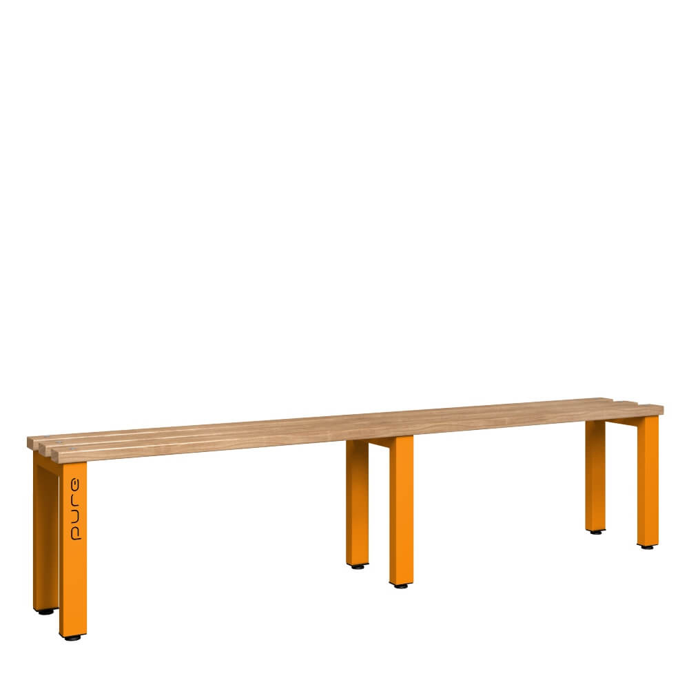 Single Sided Bench 2000mm with Wooden Slats