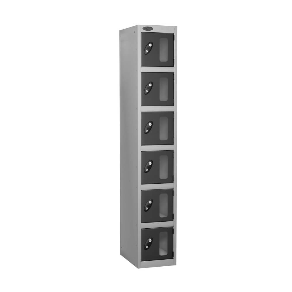 Six Compartment Anti Theft Locker With Vision Strip - Nest Of 1