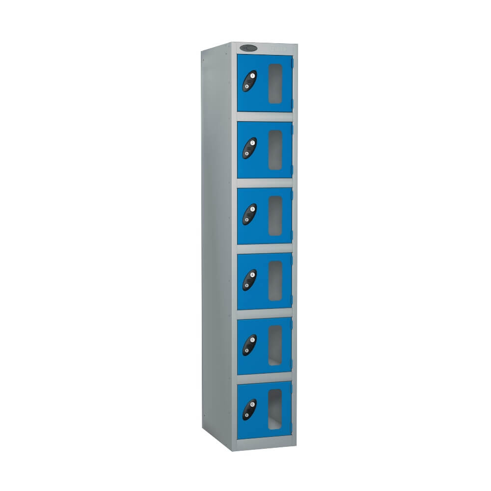 Six Compartment Anti Theft Locker With Vision Strip - Nest Of 1
