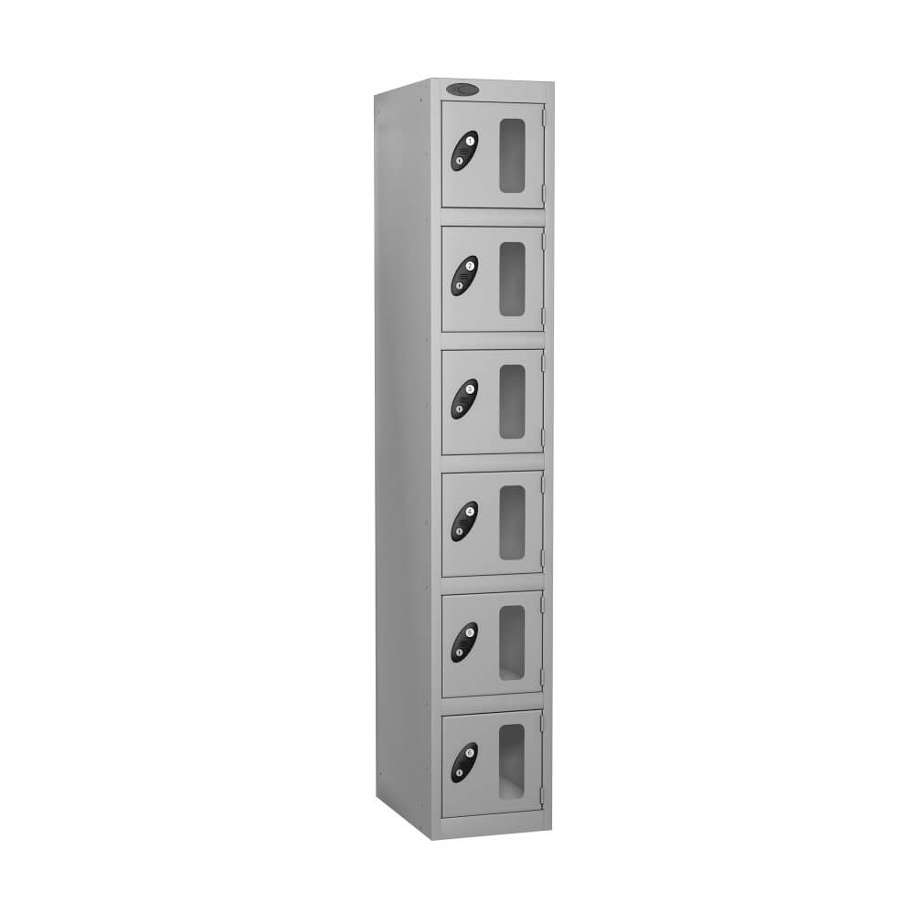 Six Compartment Anti Theft Locker With Vision Strip - Nest Of 1