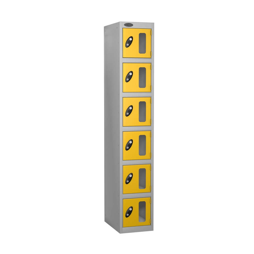 Six Compartment Anti Theft Locker With Vision Strip - Nest Of 1