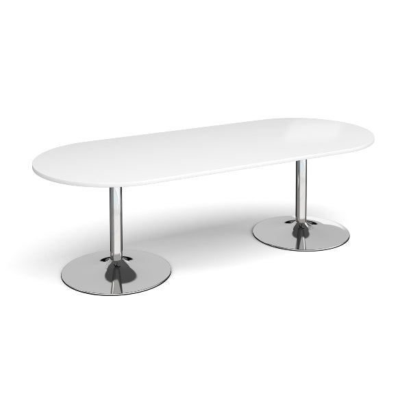 Trumpet Base Boardroom Table with Chrome Legs 8 People