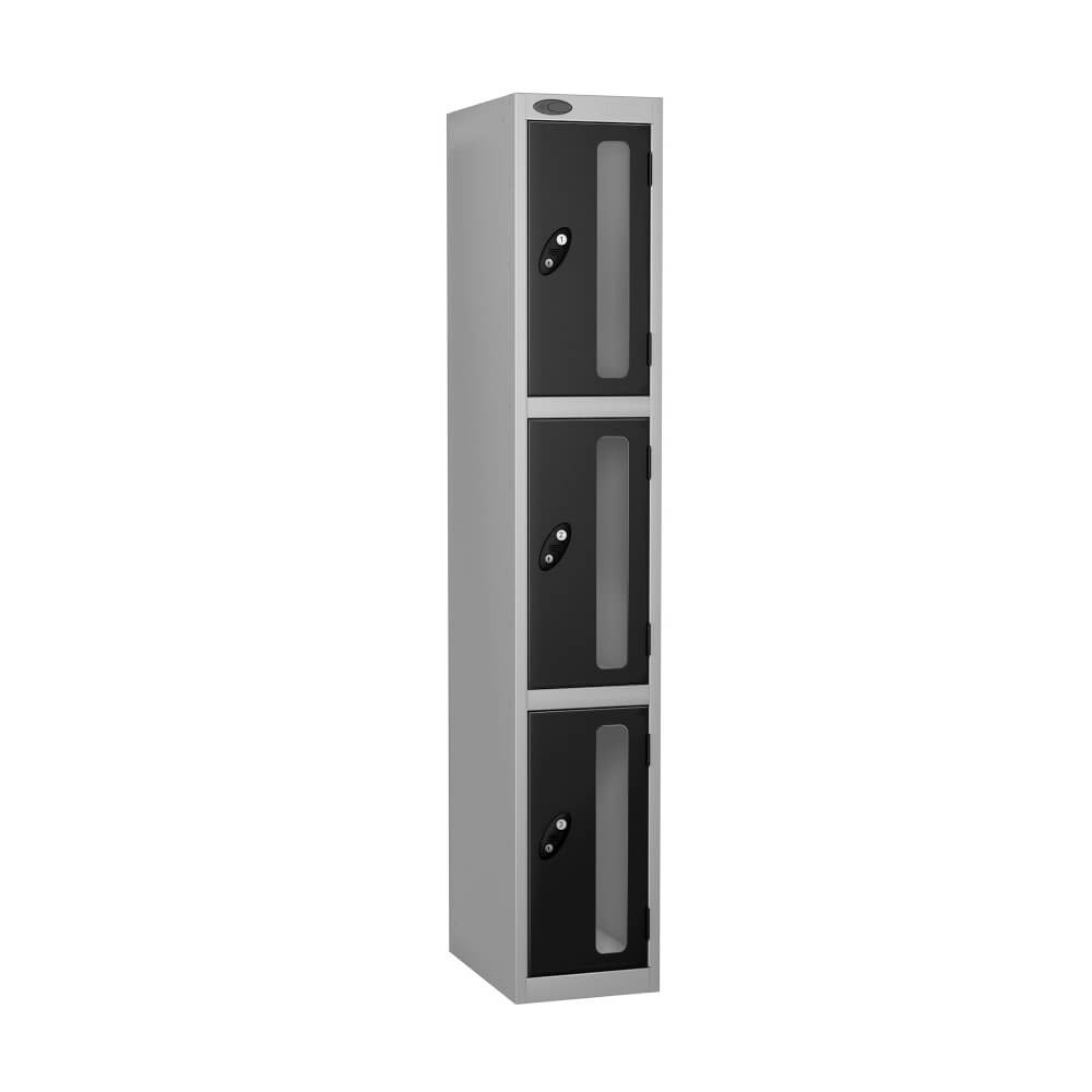 Three Compartment Anti Theft Locker With Vision Strip - Nest Of 1