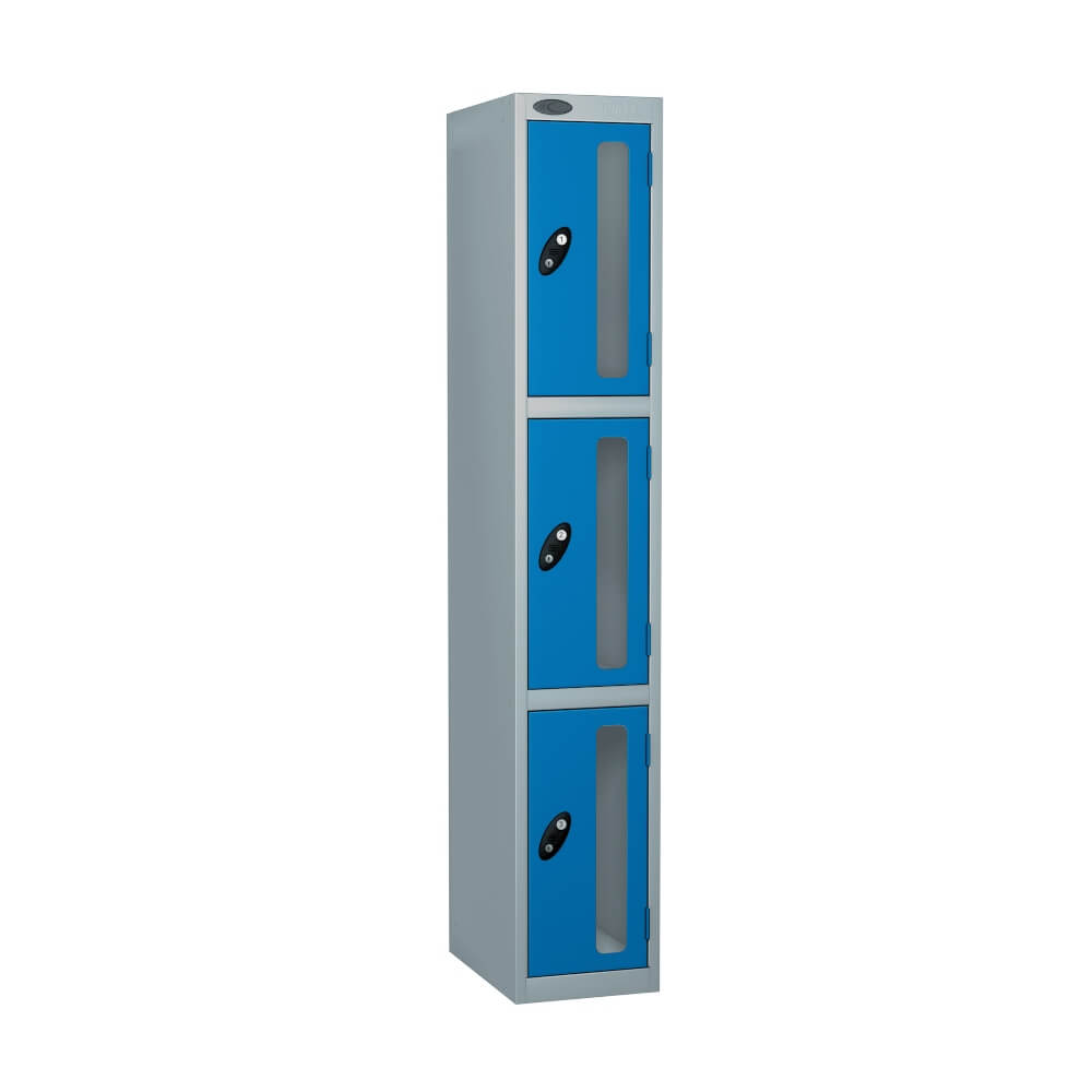 Three Compartment Anti Theft Locker With Vision Strip - Nest Of 1