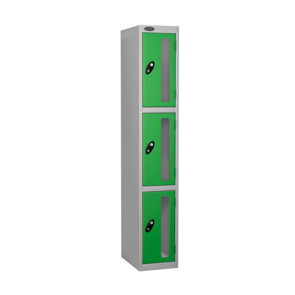 Three Compartment Anti Theft Locker With Vision Strip - Nest Of 1