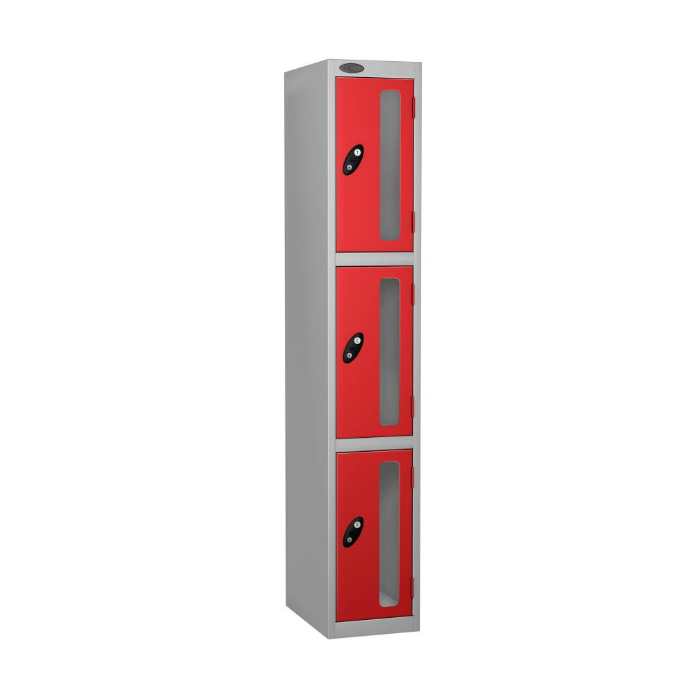 Three Compartment Anti Theft Locker With Vision Strip - Nest Of 1