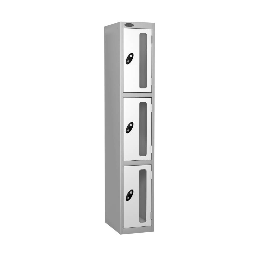 Three Compartment Anti Theft Locker With Vision Strip - Nest Of 1
