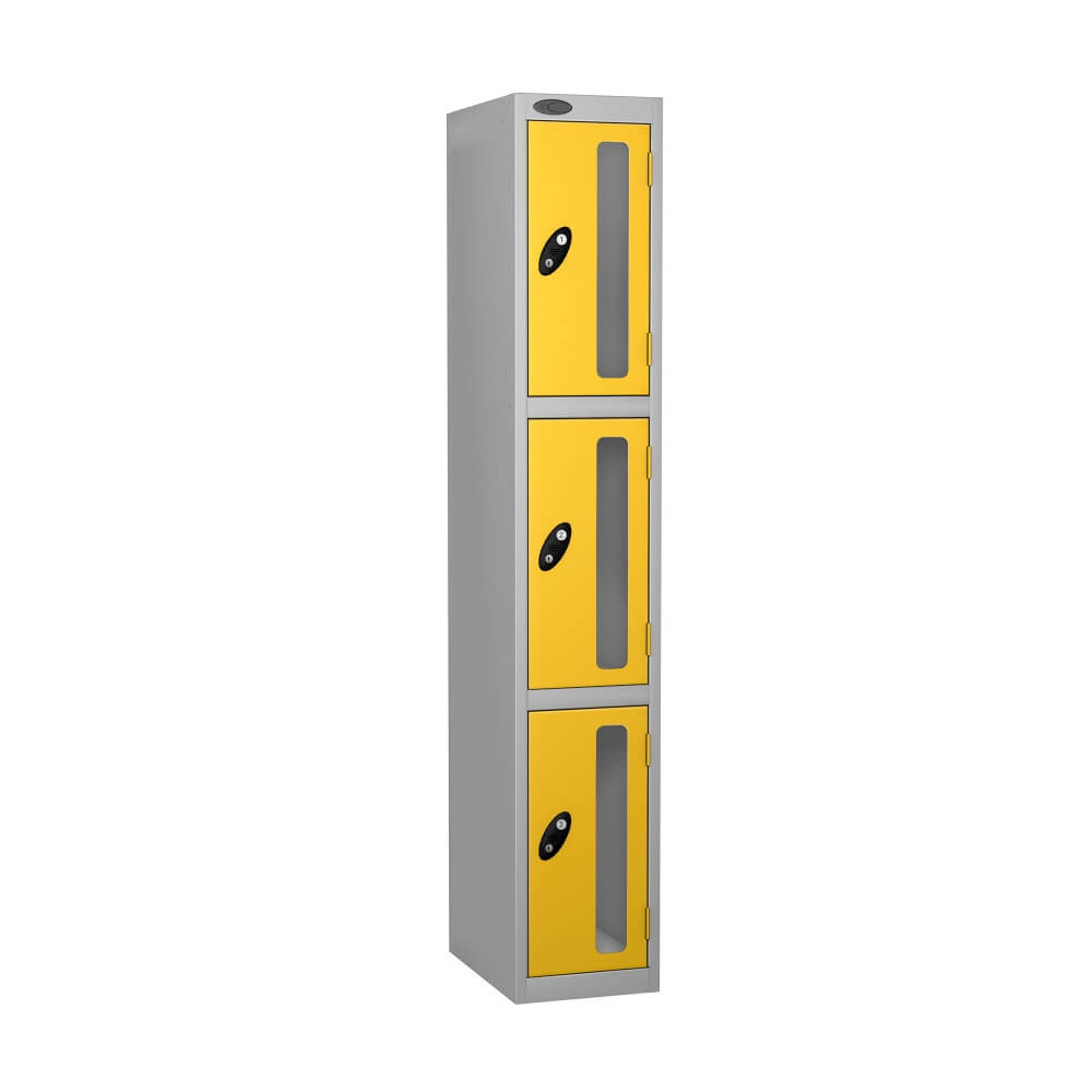 Three Compartment Anti Theft Locker With Vision Strip - Nest Of 1