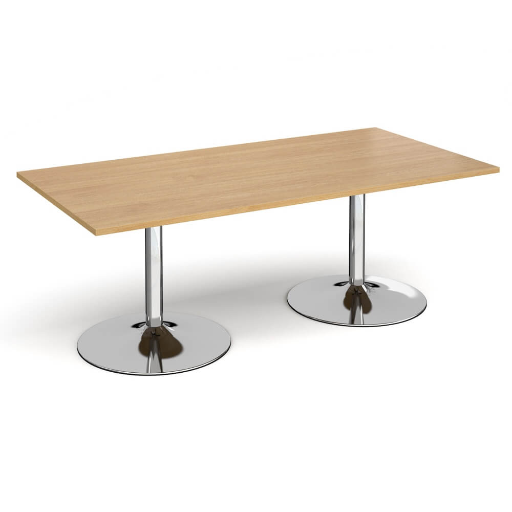 Trumpet Base Rectangular Boardroom Table for 6 People