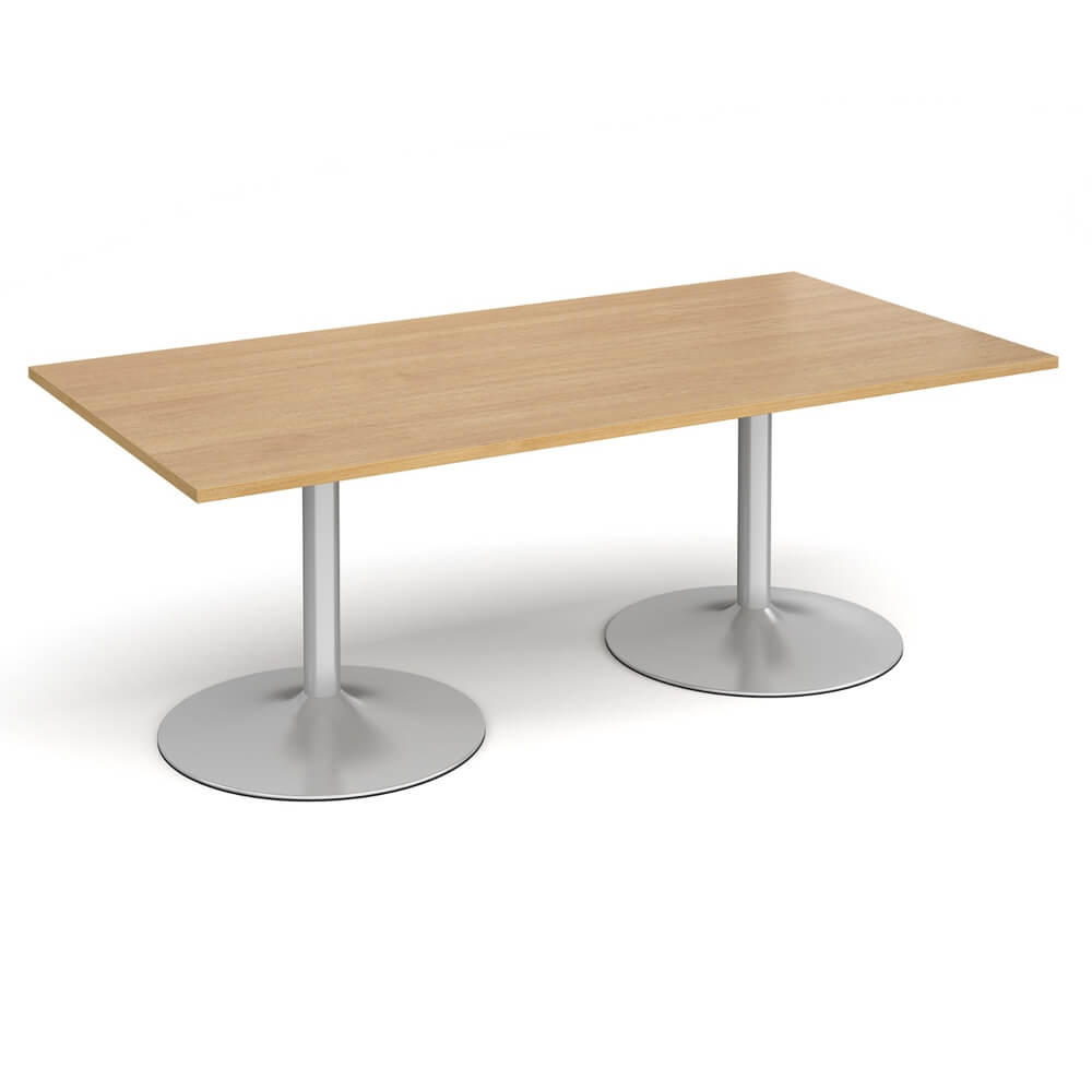 Trumpet Base Rectangular Boardroom Table for 6 People