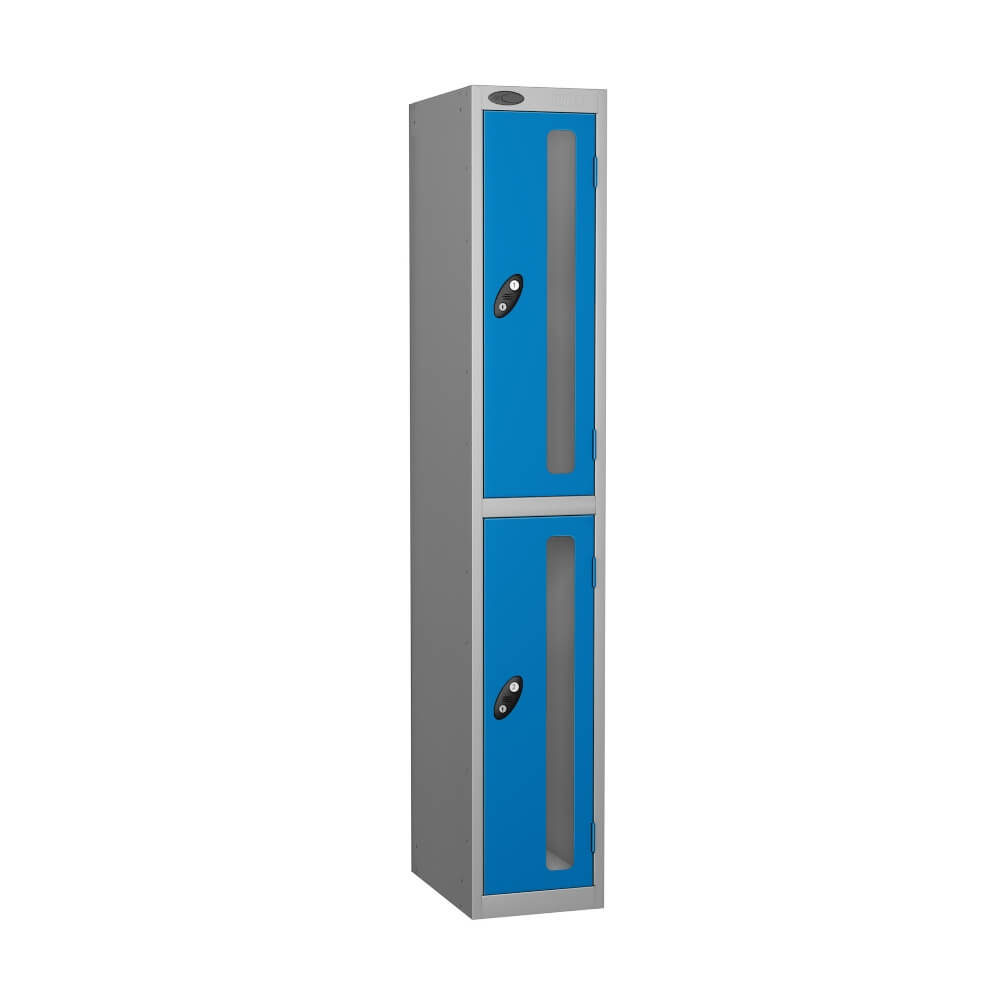 Two Compartment Anti Theft Locker With Vision Strip - Nest Of 1