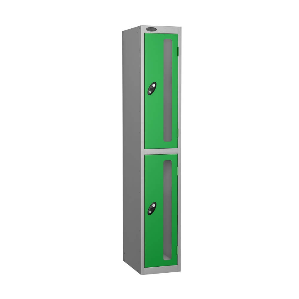 Two Compartment Anti Theft Locker With Vision Strip - Nest Of 1
