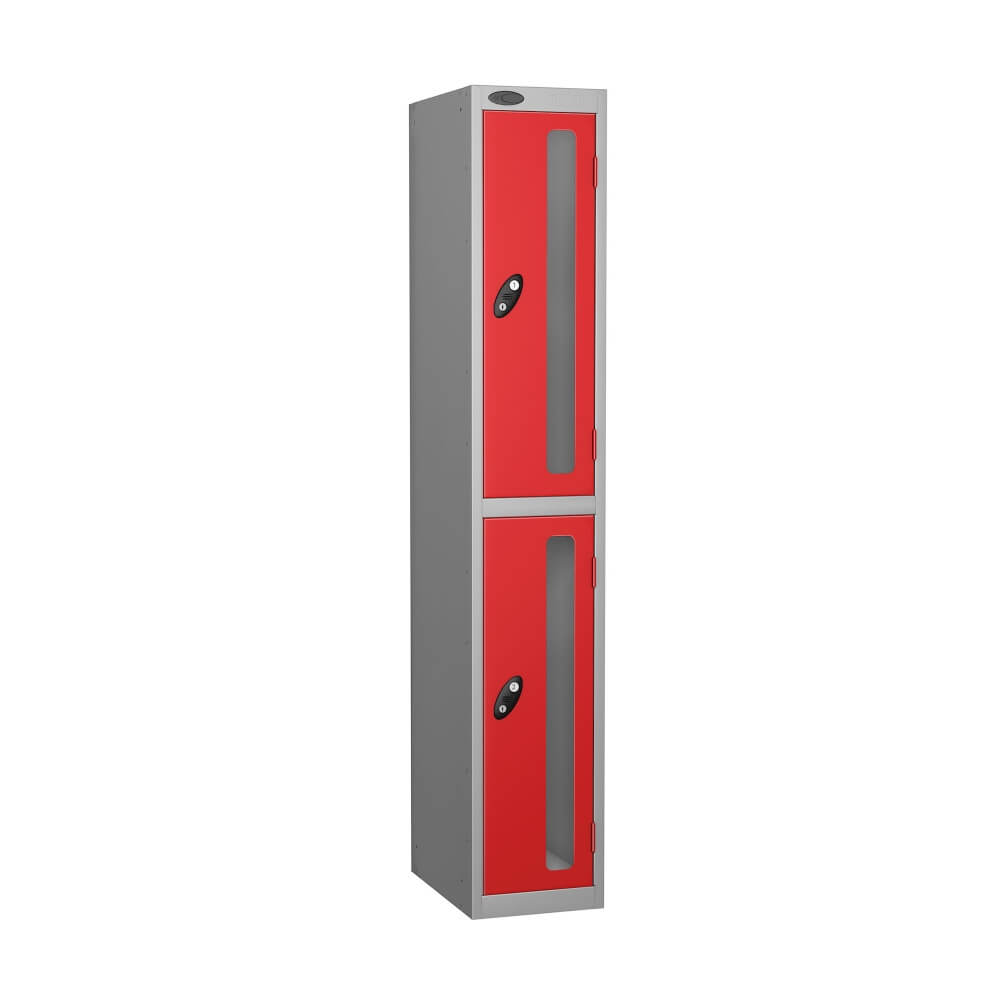 Two Compartment Anti Theft Locker With Vision Strip - Nest Of 1