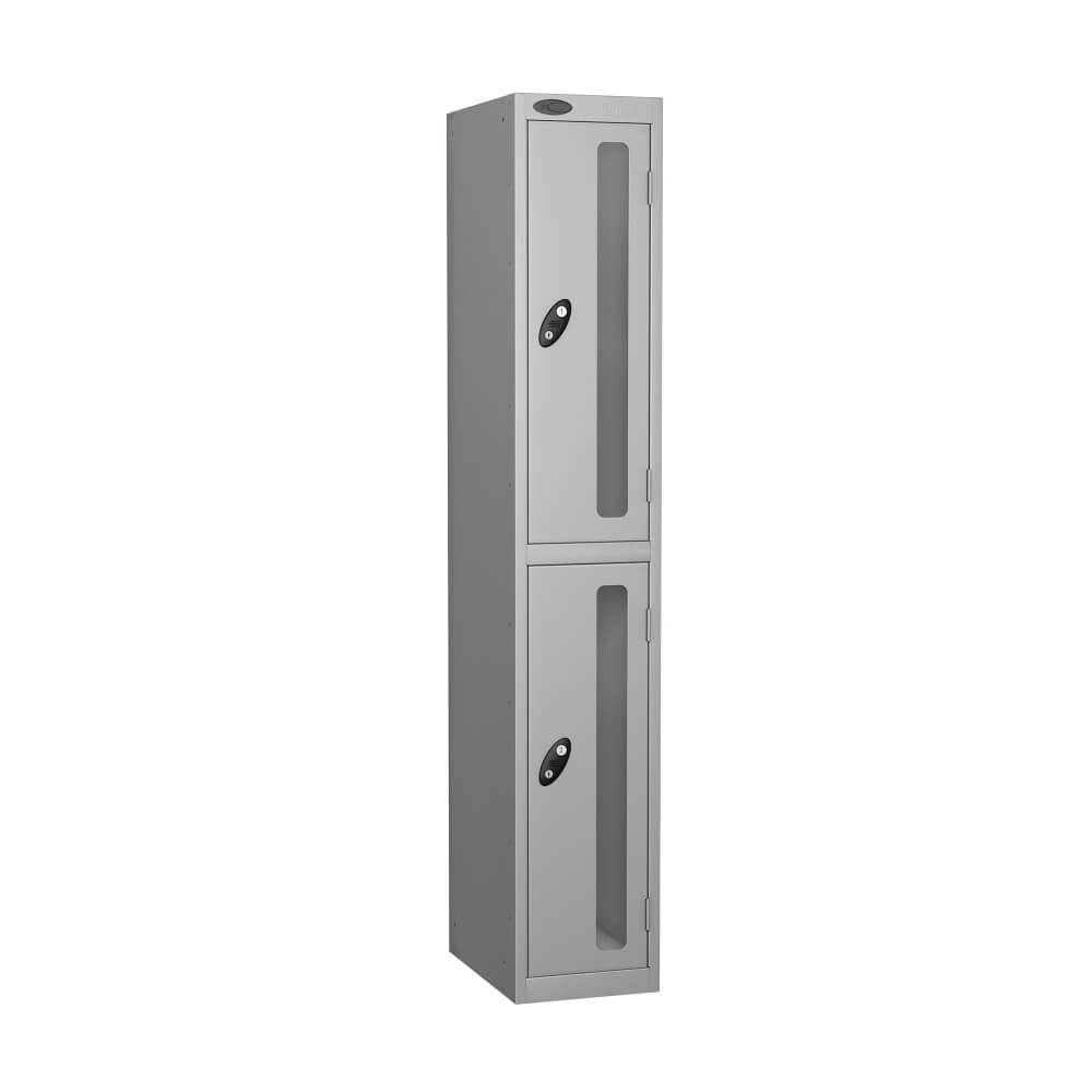 Two Compartment Anti Theft Locker With Vision Strip - Nest Of 1