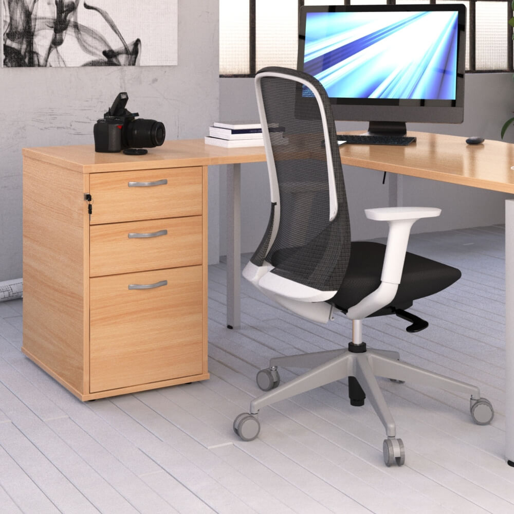 Universal Wooden Desk High Pedestal