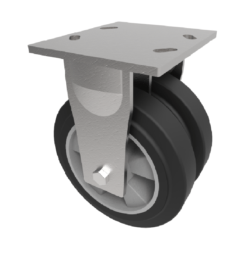 Elastic Rubber on Aluminium Plate Fixed Castor 150mm 700kg Load