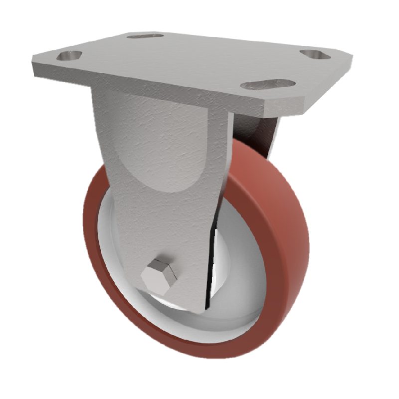 Polyurethane Nylon Plate Fixed Castor 150mm 600kg Load