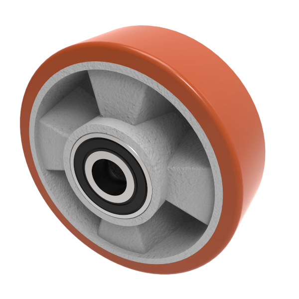 Polyurethane Aluminium 160mm Ball Bearing Wheel 500kg Load