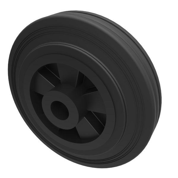 Black Rubber 200mm Plain Bearing 205kg Load