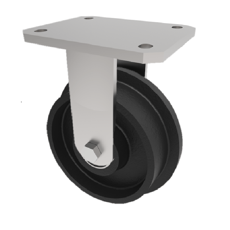 Flanged Cast Iron Fixed Castor Plate 150mm 1000kg