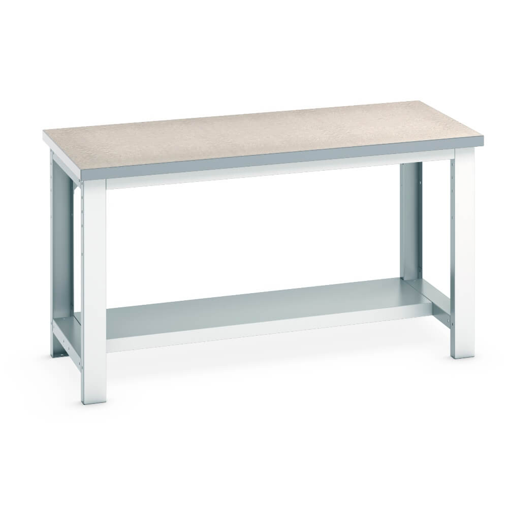 Cubio Workbench with Half Shelf and Lino Worktop