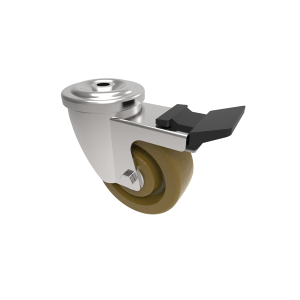 Phenolic Bolt Hole Swivel Castor Brake 100mm 150kg Load