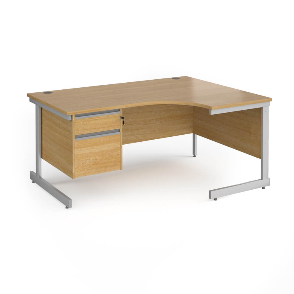 Contract 25 Cantilever Leg RH Ergonomic Desk with 2 Drawer Pedestal