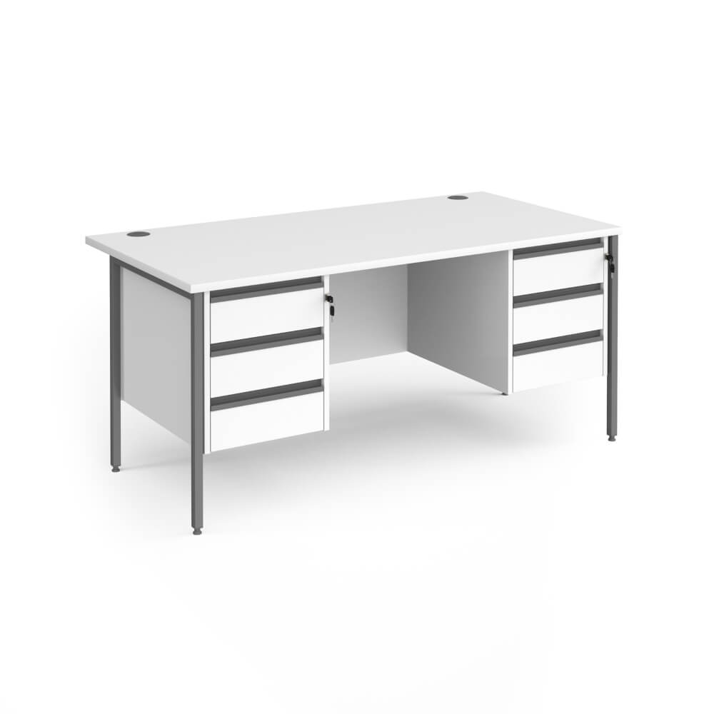 Contract 25 H-Frame Desk with 2 x 3 Drawer Pedestal