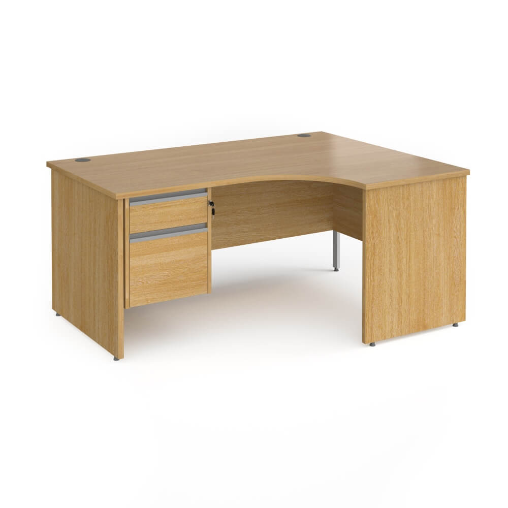 Contract 25 Panel Leg RH Ergonomic Desk with 2 Drawer Pedestal