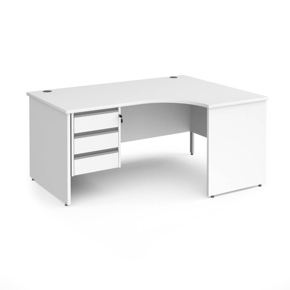 Contract 25 Panel Leg RH Ergonomic Desk with 3 Drawer Pedestal