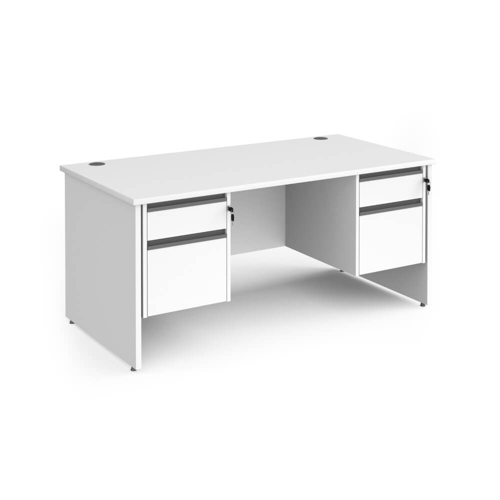 Contract 25 Panel Leg Straight Desk with 2 x 2 Drawer Pedestal