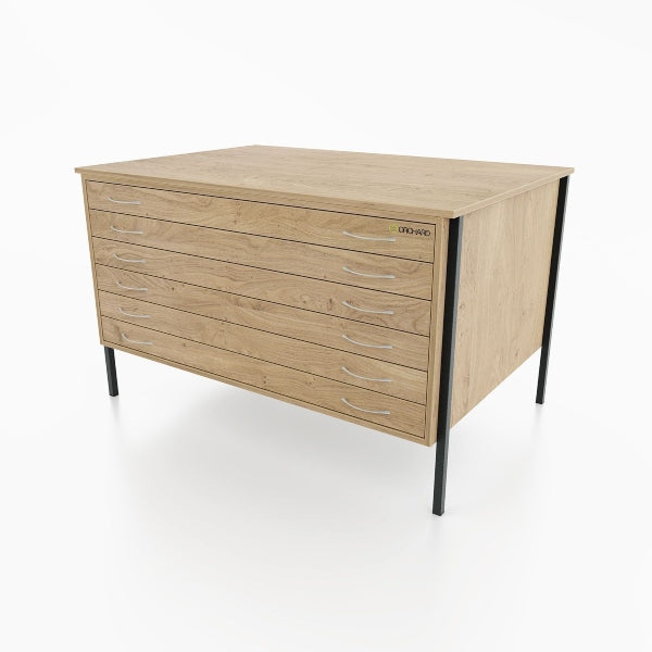 Heath A0 6 Drawer Plan Chest OAK