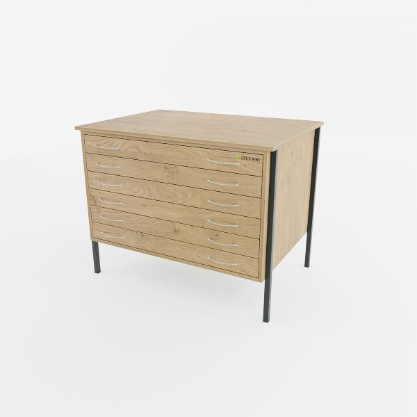 Heath A1 6 Drawer Plan Chest OAK