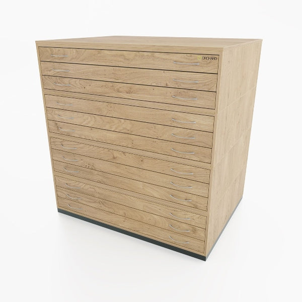 Traditional A0 12 Drawer Plan Chest OAK
