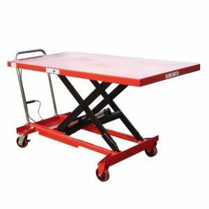 Mobile Scissor Lift Table with Large 1600mm Platform 500kg