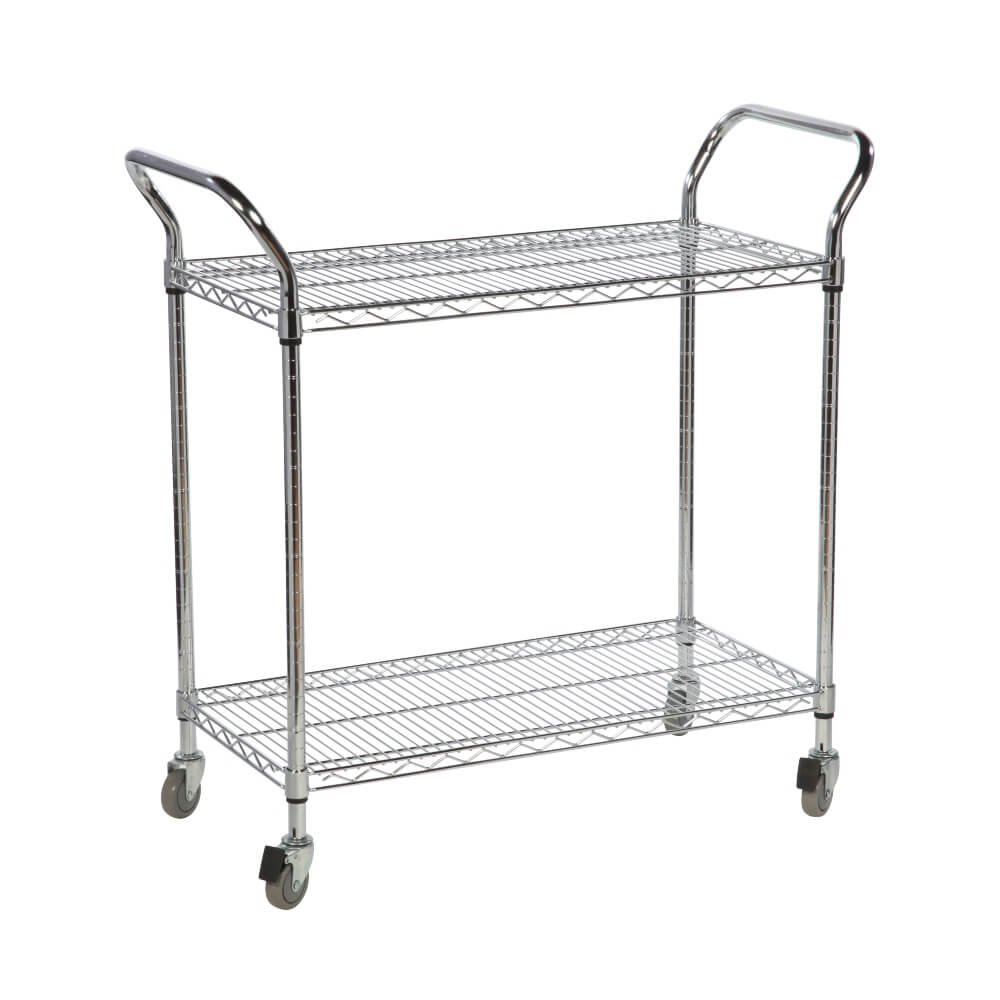 Wire Trolley 3 Tier Basket Shelves 210kg Capacity