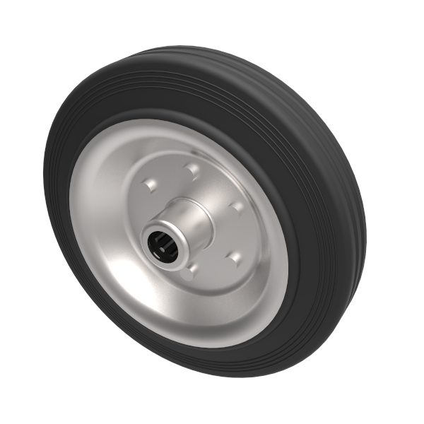 Black Rubber Pressed Steel 160mm Roller Bearing 160kg Load