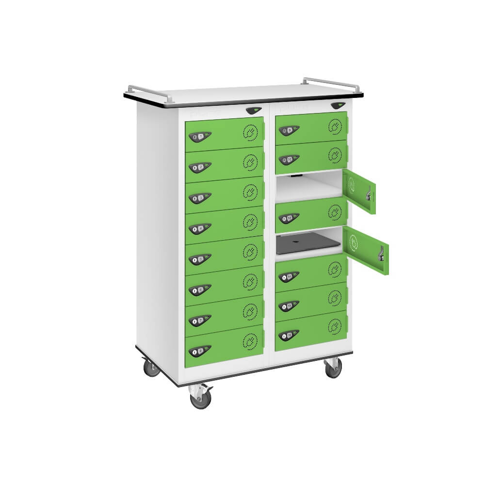 16 Compartment Laptop Charging Trolley with 16 Door Access