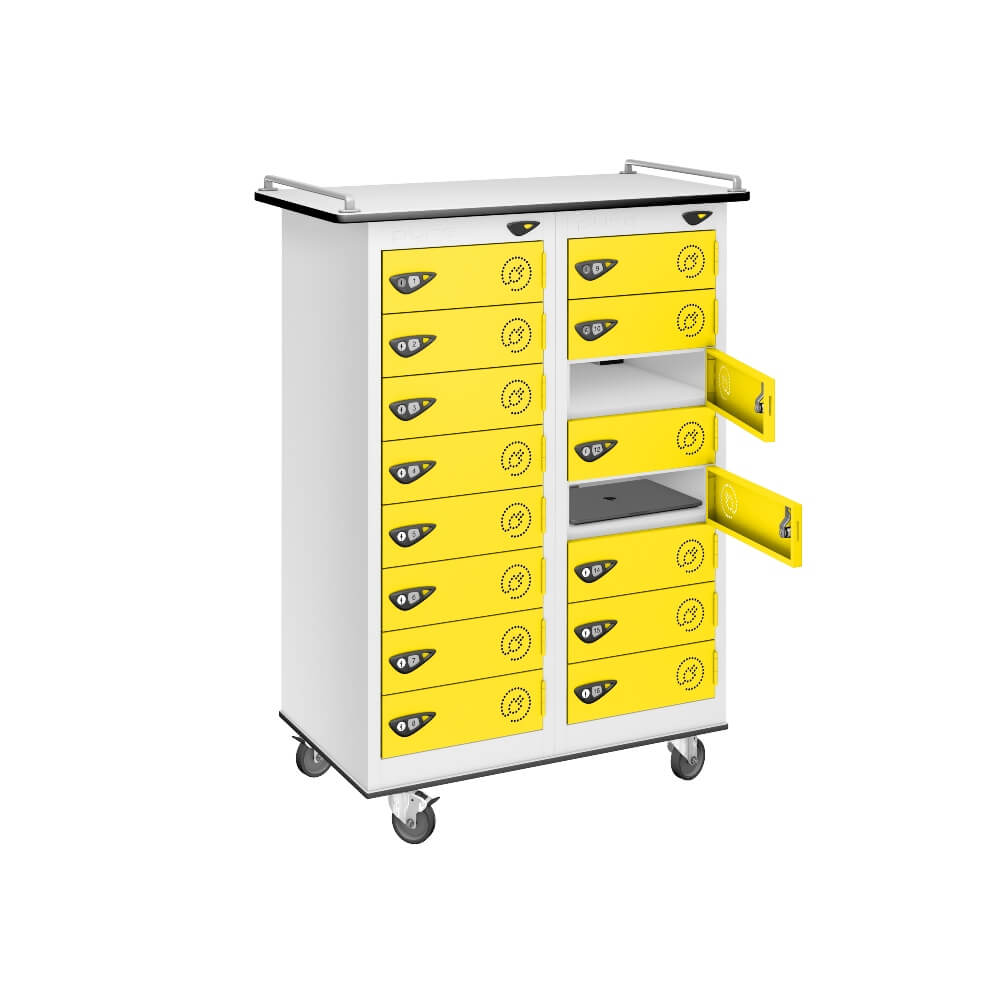 16 Compartment Laptop Charging Trolley with 16 Door Access