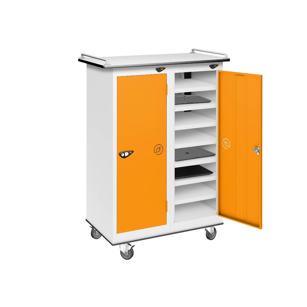 16 Compartment Laptop Charging Trolley with 2 Door Access